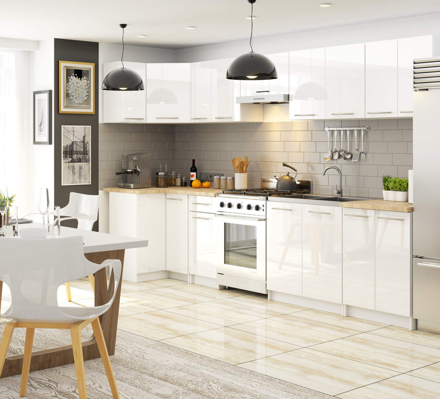Eckunterschrank – OLIWIA – S90/90, zeitlose Eleganz, mit Arbeitsplatte