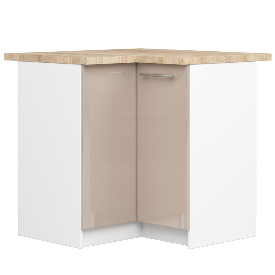 Eckunterschrank – OLIWIA – S90/90, zeitlose Eleganz, mit Arbeitsplatte