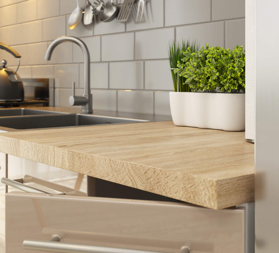 Eckunterschrank – OLIWIA – S90/90, zeitlose Eleganz, mit Arbeitsplatte