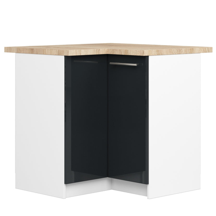 Eckunterschrank – OLIWIA – S90/90, zeitlose Eleganz, mit Arbeitsplatte