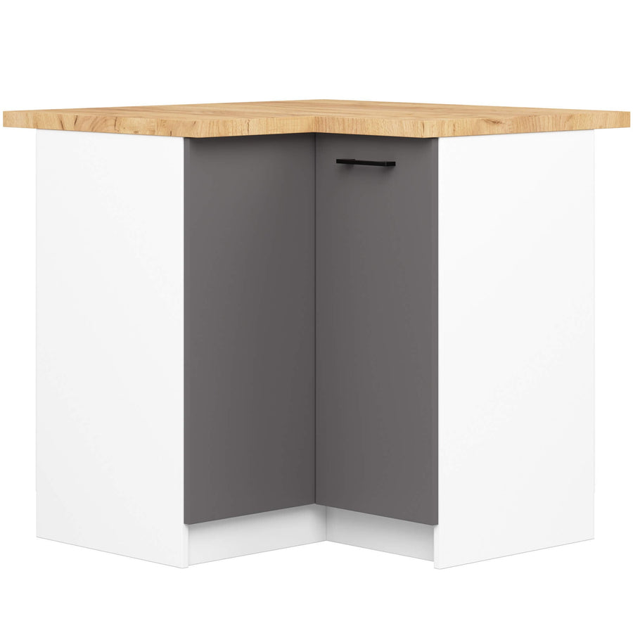 Eckunterschrank – OLIWIA – S90/90, zeitlose Eleganz, mit Arbeitsplatte