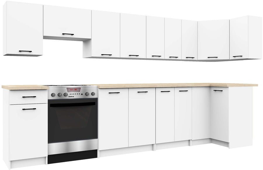 Eckunterschrank – OLIWIA – S90/90, zeitlose Eleganz, mit Arbeitsplatte