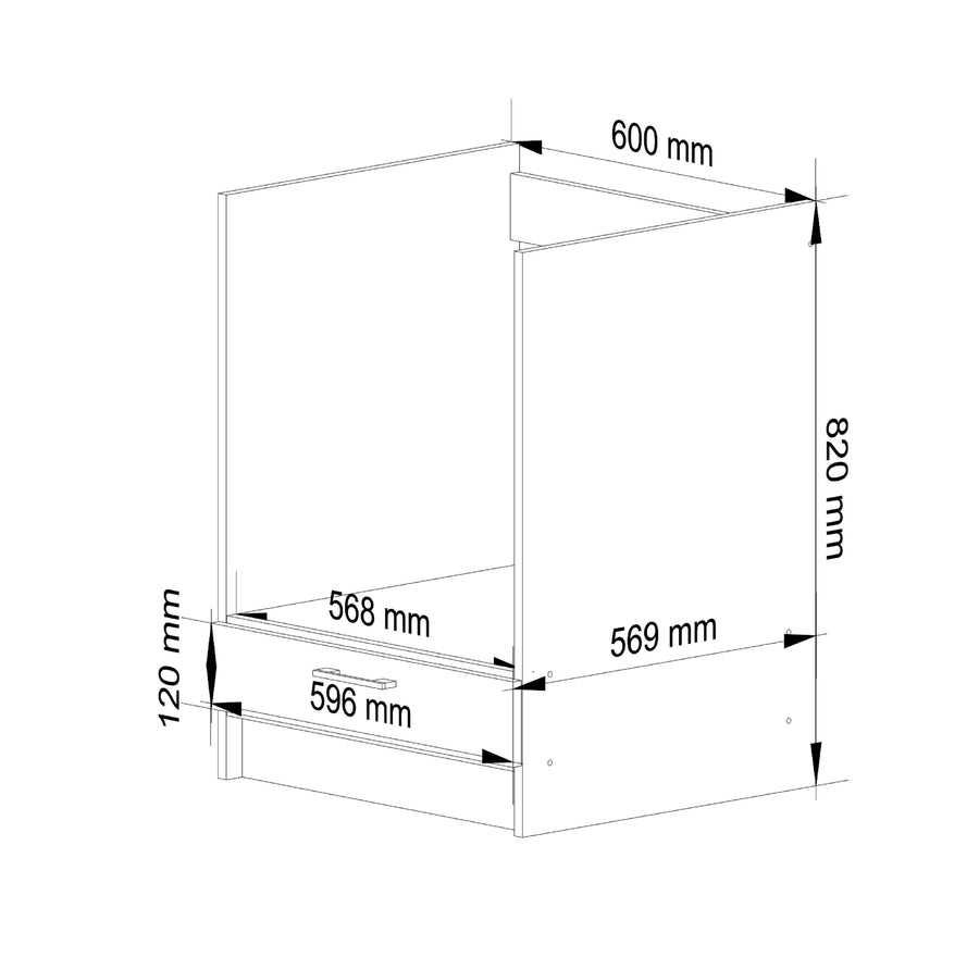 Backofen-Unterschrank S60 – OLIWIA – Stilvolle Basis für Ihren Backofen