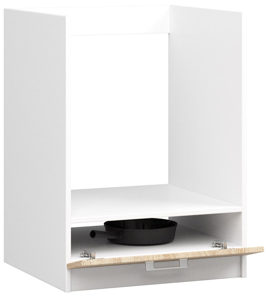 Backofenschrank – LIMA – S60 KU, Weiß / Sonoma Eiche Matt, 1 Tür