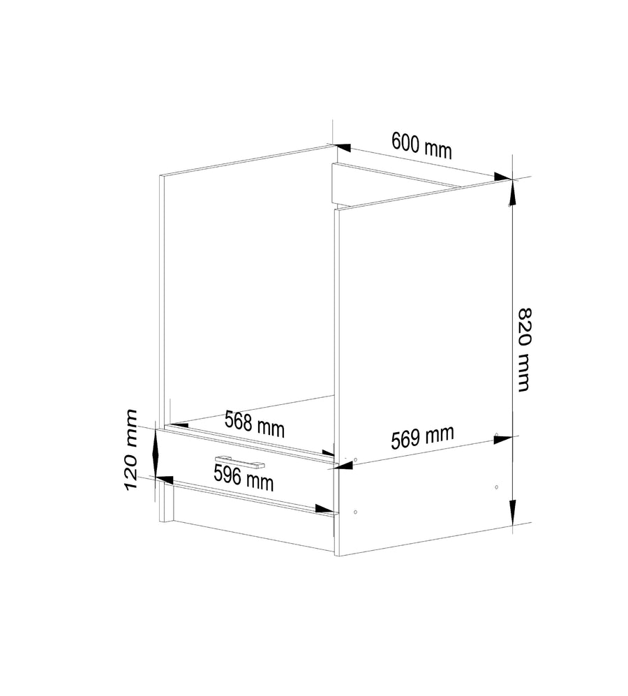 Backofenschrank – LIMA – S60 KU, Weiß / Sonoma Eiche Matt, 1 Tür