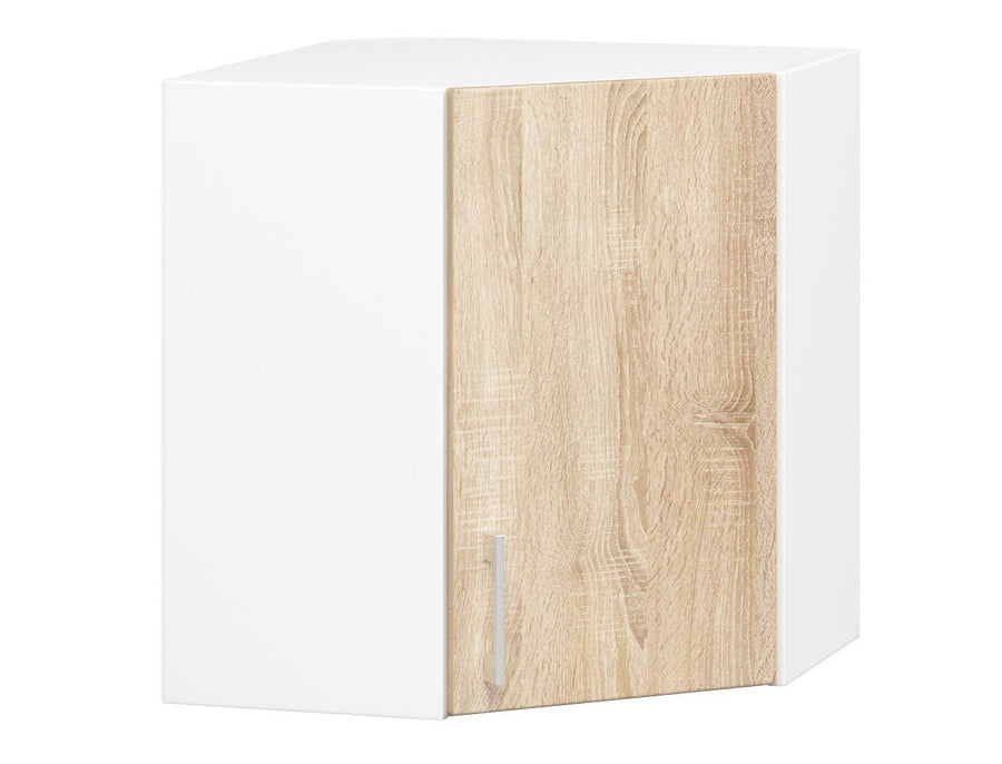 Eck-Hängeschrank – LIMA – W60/60N, Weiß / Sonoma Eiche Matt