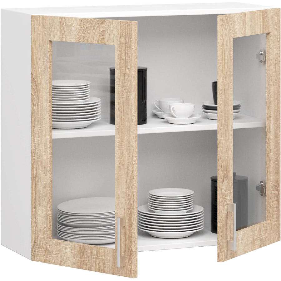 Hängeschrank Vitrine W80 D2 – LIMA – Elegante Glasvitrine für moderne Küchenräume