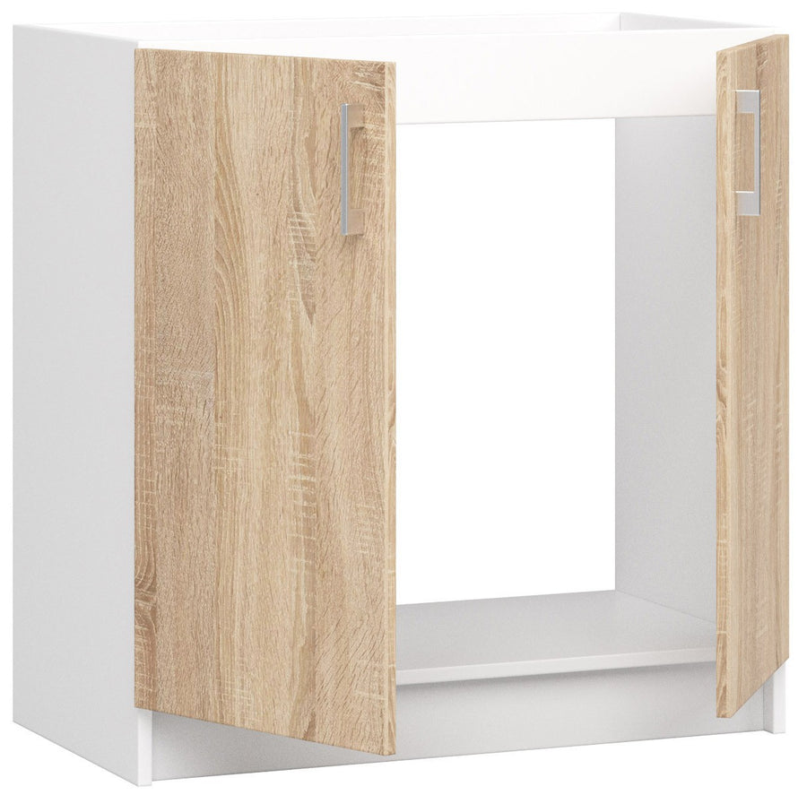Spülenunterschrank – LIMA – S80ZL, Weiß / Sonoma Eiche Matt