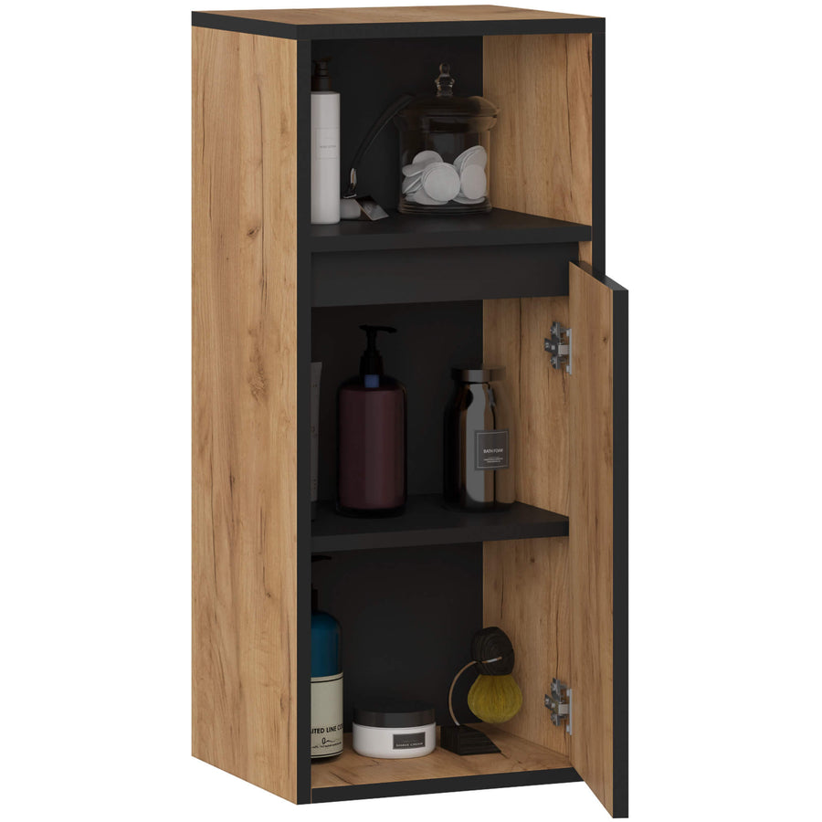 Badezimmerschrank – VAMI – Schmaler Badschrank für kleine Räume mit praktischem Stauraum