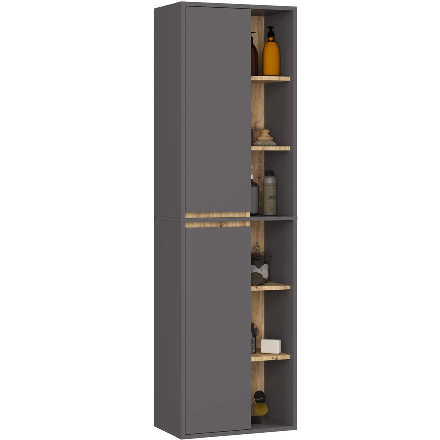Badezimmerschrank – VAMI – Hoher Badschrank mit großzügigem Stauraum und moderner Aufteilung