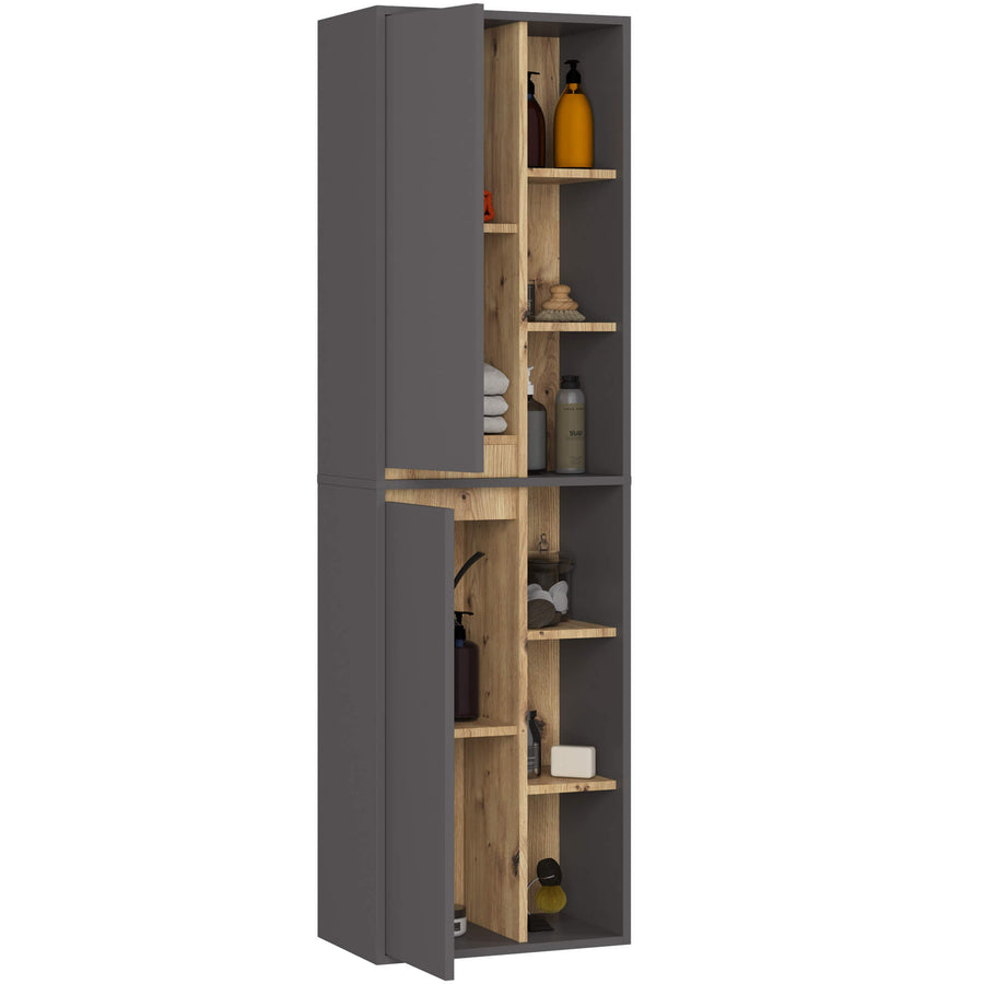 Badezimmerschrank – VAMI – Hoher Badschrank mit großzügigem Stauraum und moderner Aufteilung