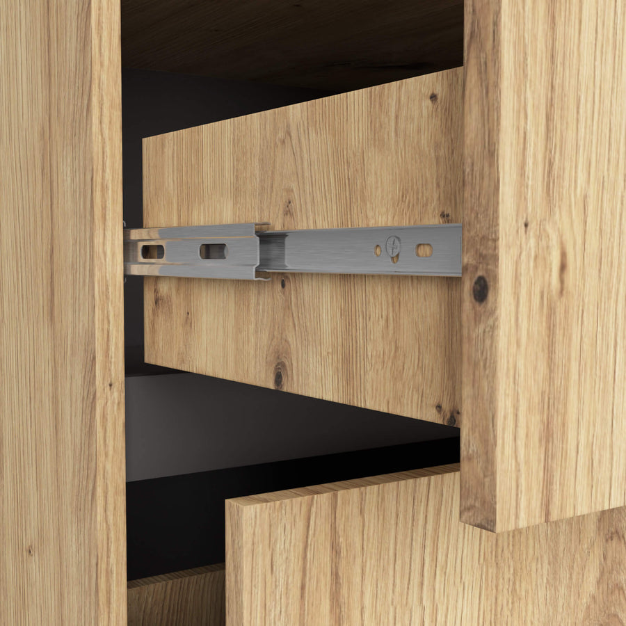 Badezimmerschrank – VAMI – Moderner Badschrank mit Schubladen und offenen Fächern