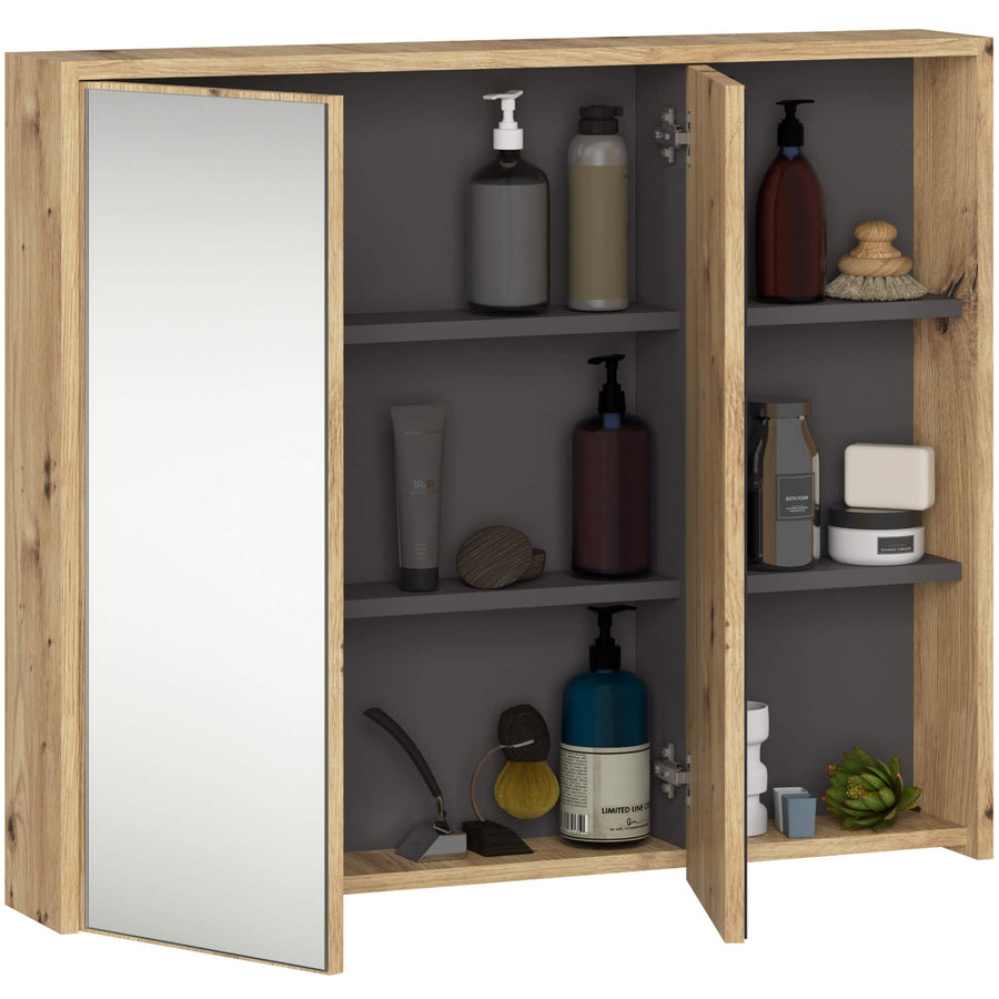 Badezimmerschrank– VAMI – Spiegelschrank mit modernem Design und praktischem Stauraum