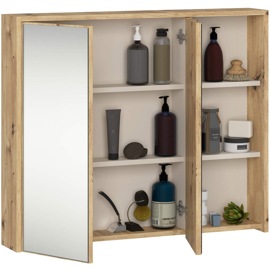 Badezimmerschrank– VAMI – Spiegelschrank mit modernem Design und praktischem Stauraum
