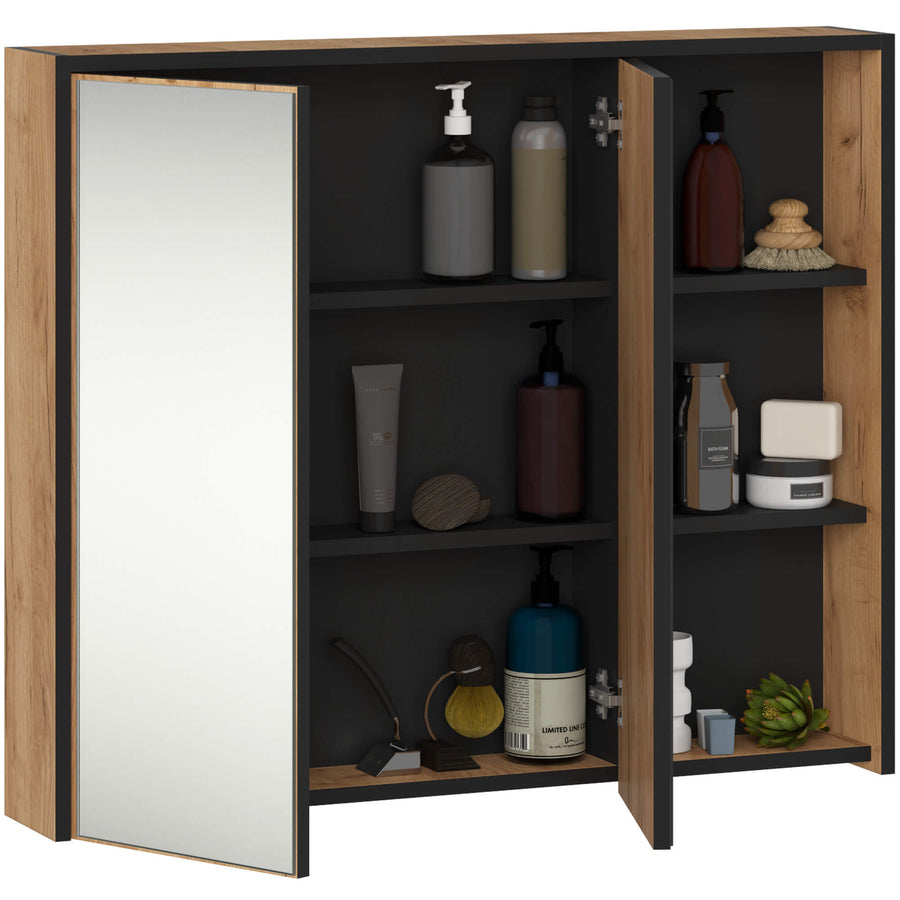 Badezimmerschrank– VAMI – Spiegelschrank mit modernem Design und praktischem Stauraum