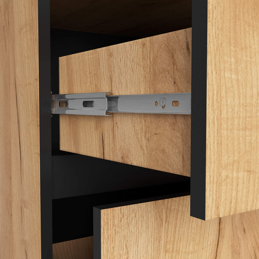 Badezimmerschrank– VAMI – Badschrank mit Ausschnitten für Waschbecken und modernem Stauraum