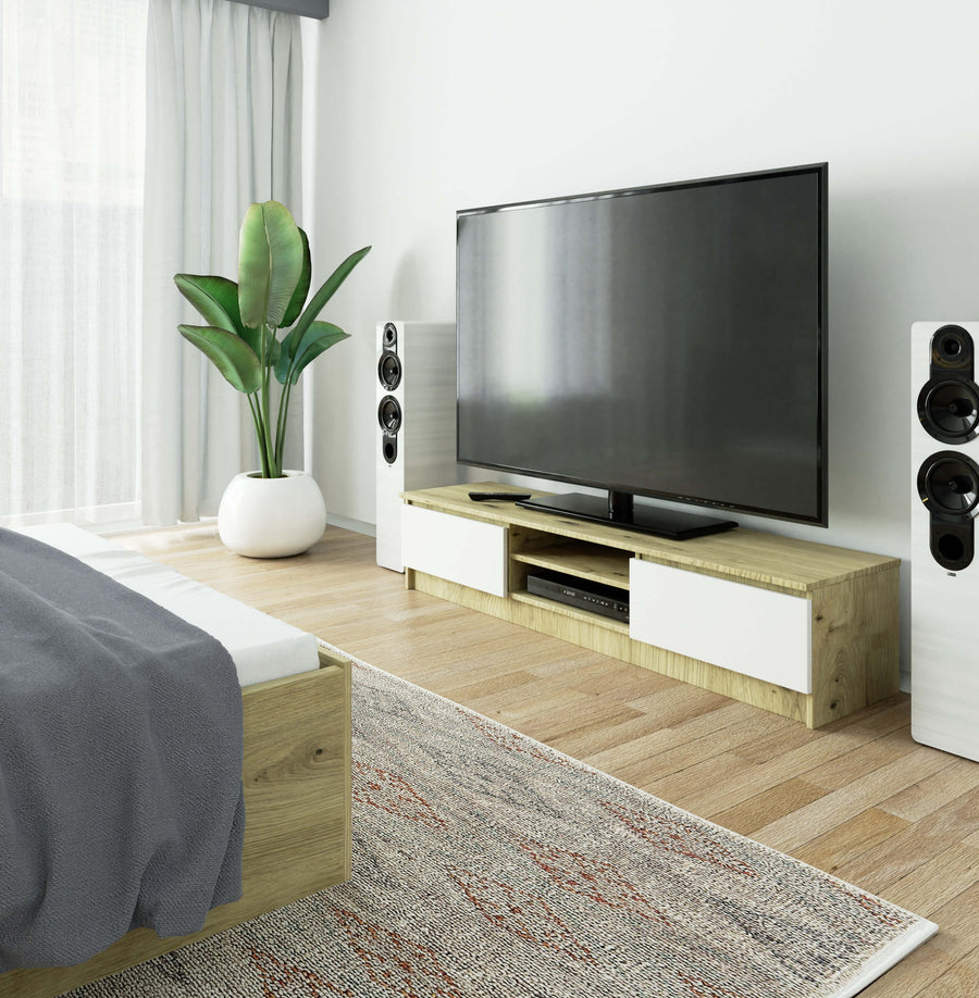 TV-Lowboard – Modernes Lowboard mit 2 Türen und 2 Fächern