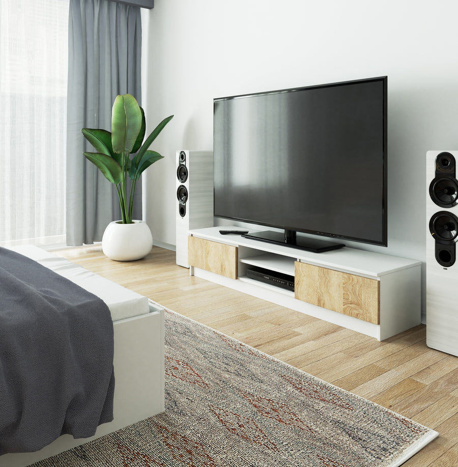 TV-Lowboard – Modernes Lowboard mit 2 Türen und 2 Fächern