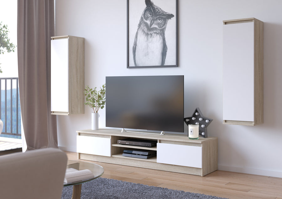 TV-Lowboard – Modernes Lowboard mit 2 Türen und 2 Fächern