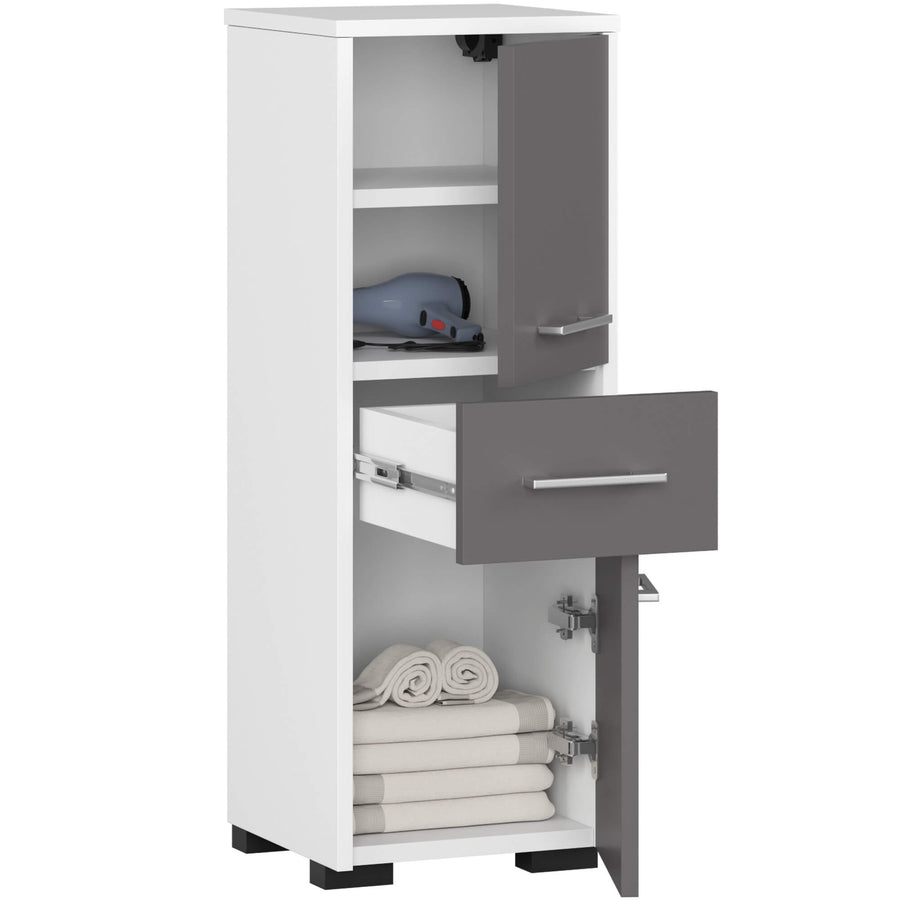Badezimmerschrank – FIN – Moderner Badschrank mit Schublade und praktischem Stauraumdesign