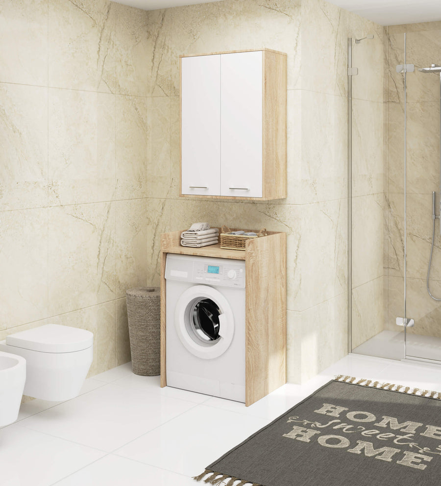 Badezimmerschrank – FIN – Platzsparender Badschrank mit viel Stauraum und modernem Look