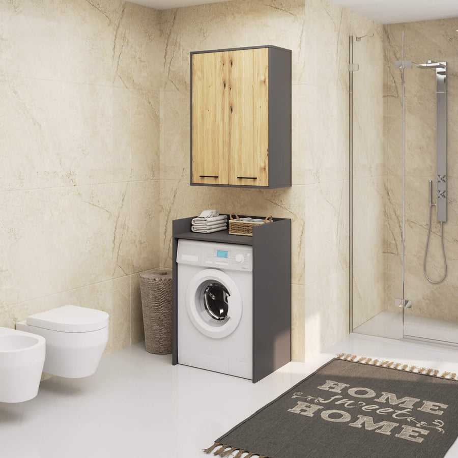 Badezimmerschrank – FIN – Platzsparender Badschrank mit viel Stauraum und modernem Look