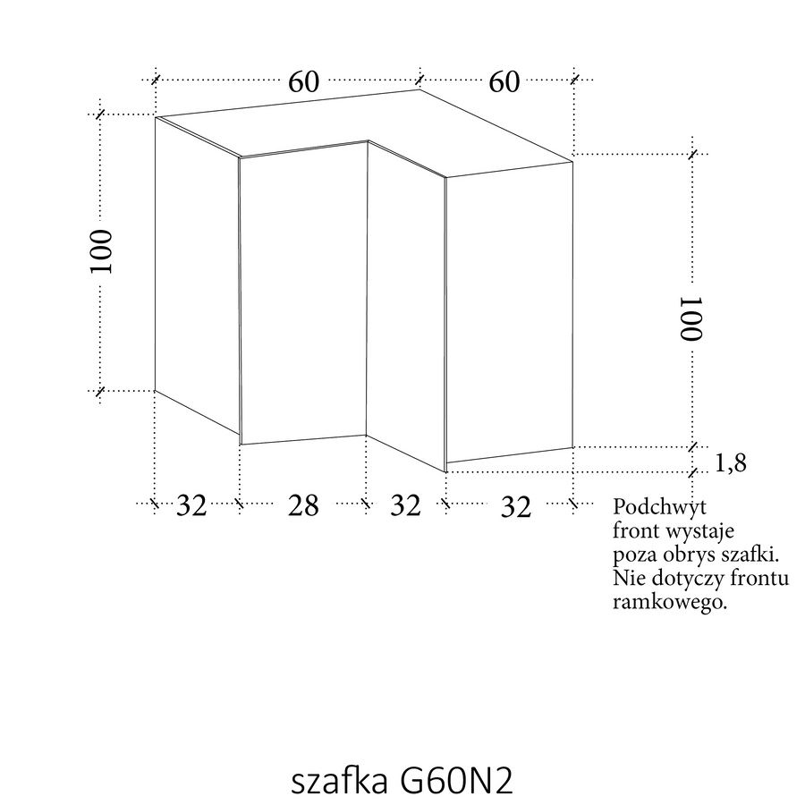Eckhängeschrank – Livaro – G60N2 Grün / Sonoma Eiche