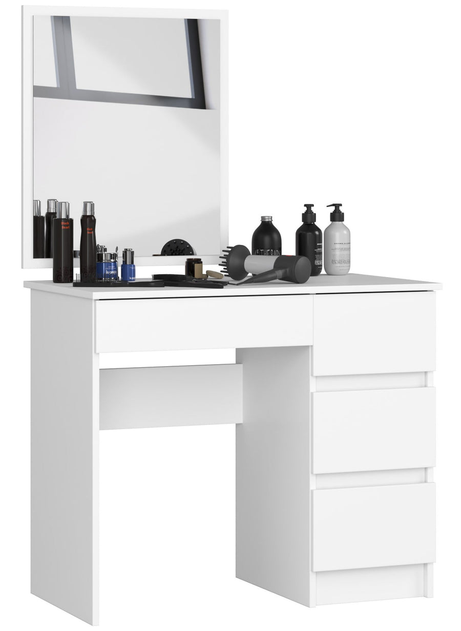 Schminktisch – Eleganter Kosmetiktisch mit Spiegel und 4 Schubladen