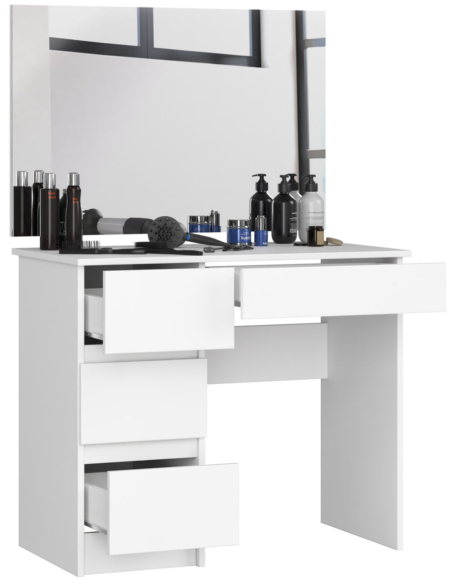 Schminktisch – Elegantes Design mit großem Spiegel und 4 Schubladen