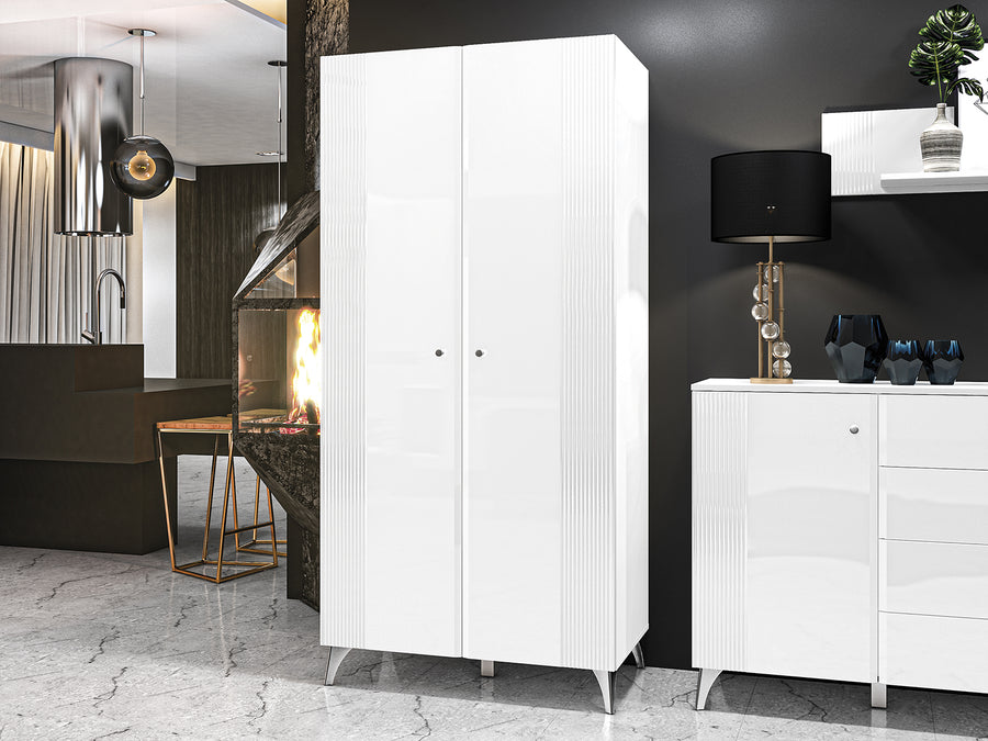 Kleiderschrank – VILLA 01 – Moderne Eleganz mit edler Rillenoptik