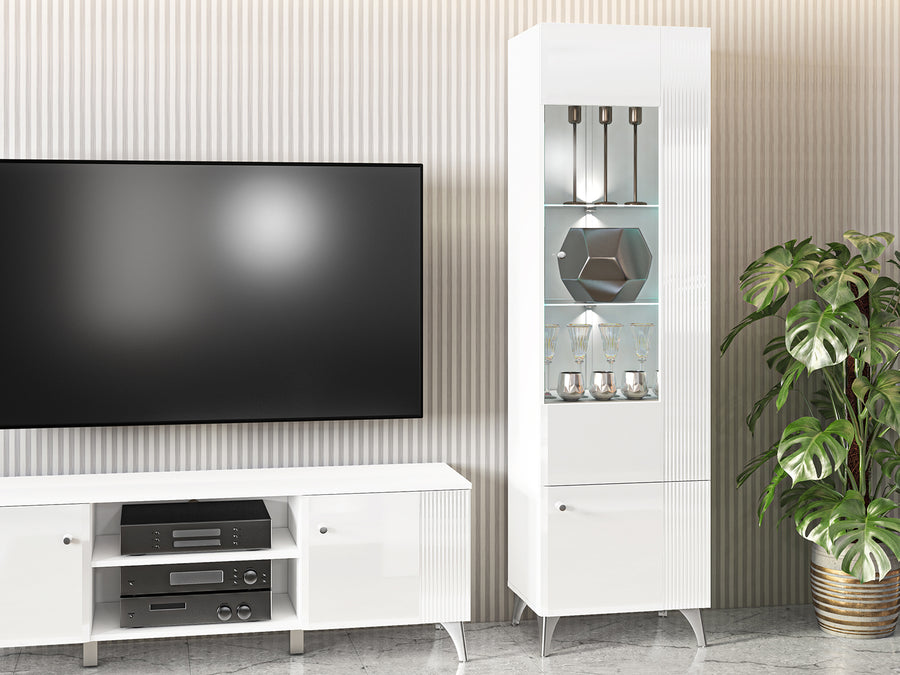 TV Lowboard – VILLA 06 – Weißer Hochglanz trifft elegante Linien