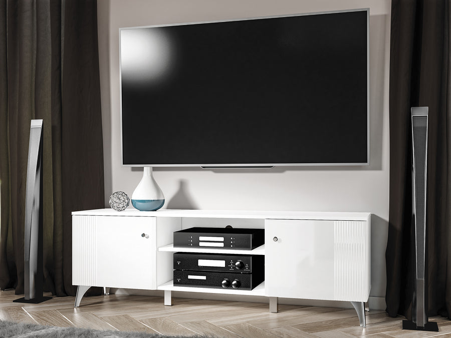 TV Lowboard – VILLA 06 – Weißer Hochglanz trifft elegante Linien