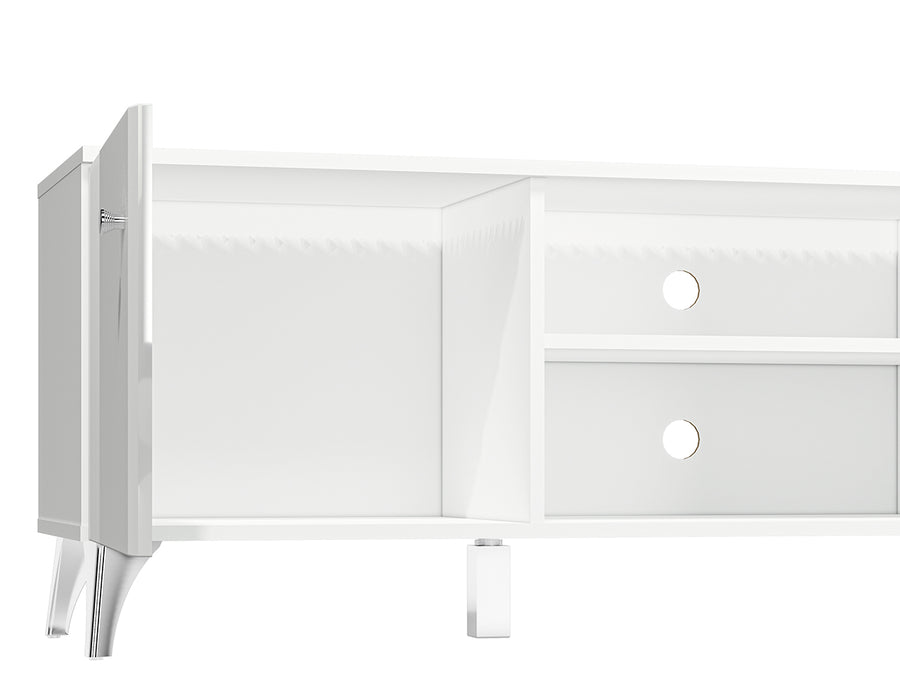TV Lowboard – VILLA 06 – Weißer Hochglanz trifft elegante Linien