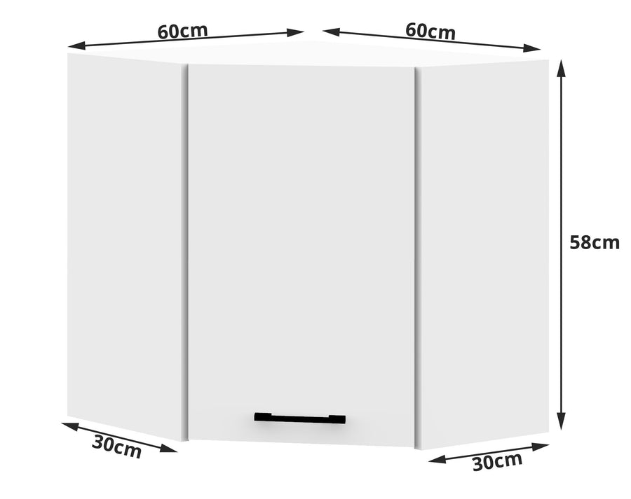 Eckhängeschrank – OLIWIA – W60/60, minimalistisches Design, maximaler Nutzen