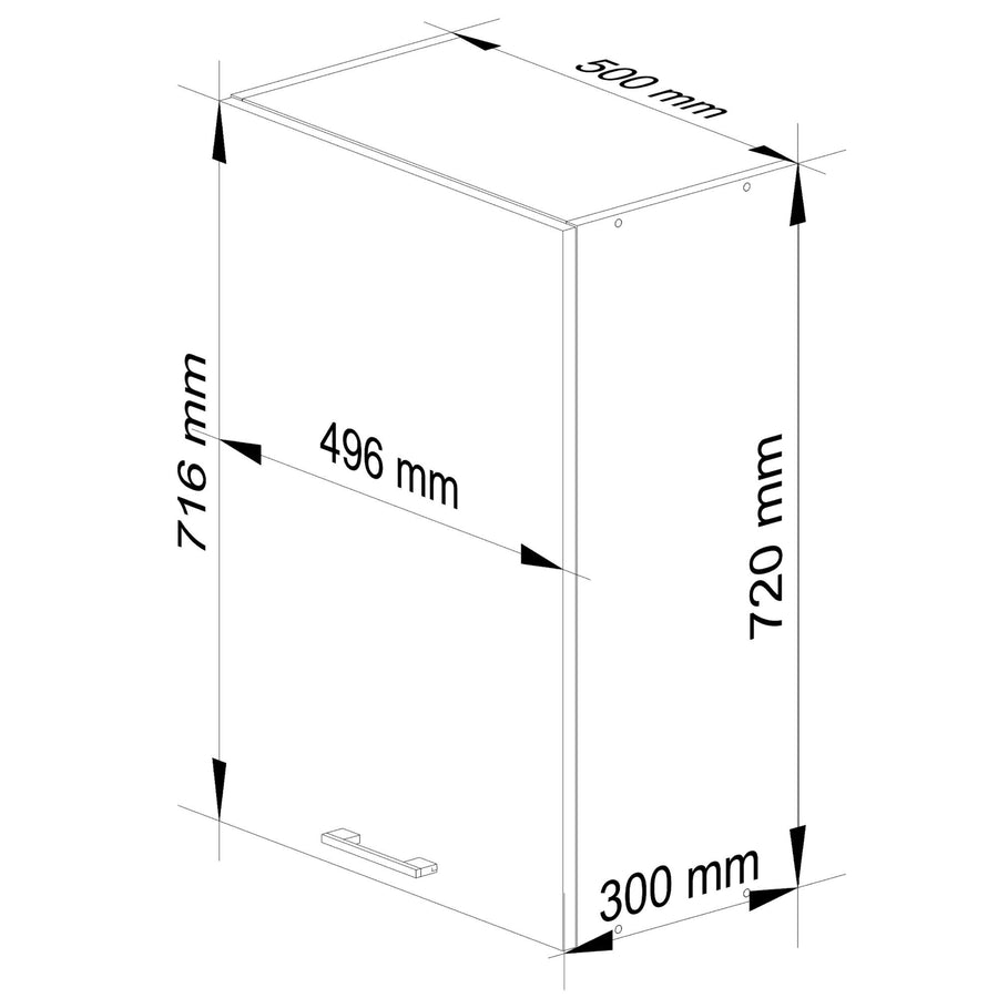 Hängeschrank W50 – OLIWIA – Glänzende Eleganz für Ihre Küche