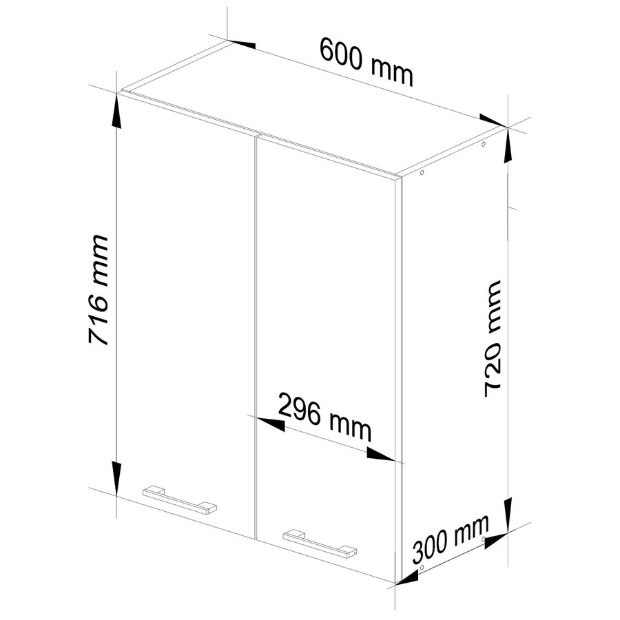 Hängeschrank – OLIWIA – W60, glänzende Eleganz für Ihre Küche