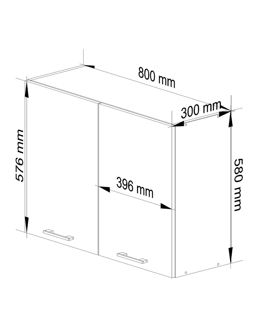 Hängeschrank – OLIWIA – W80, hochwertige Optik für Ihre Küche