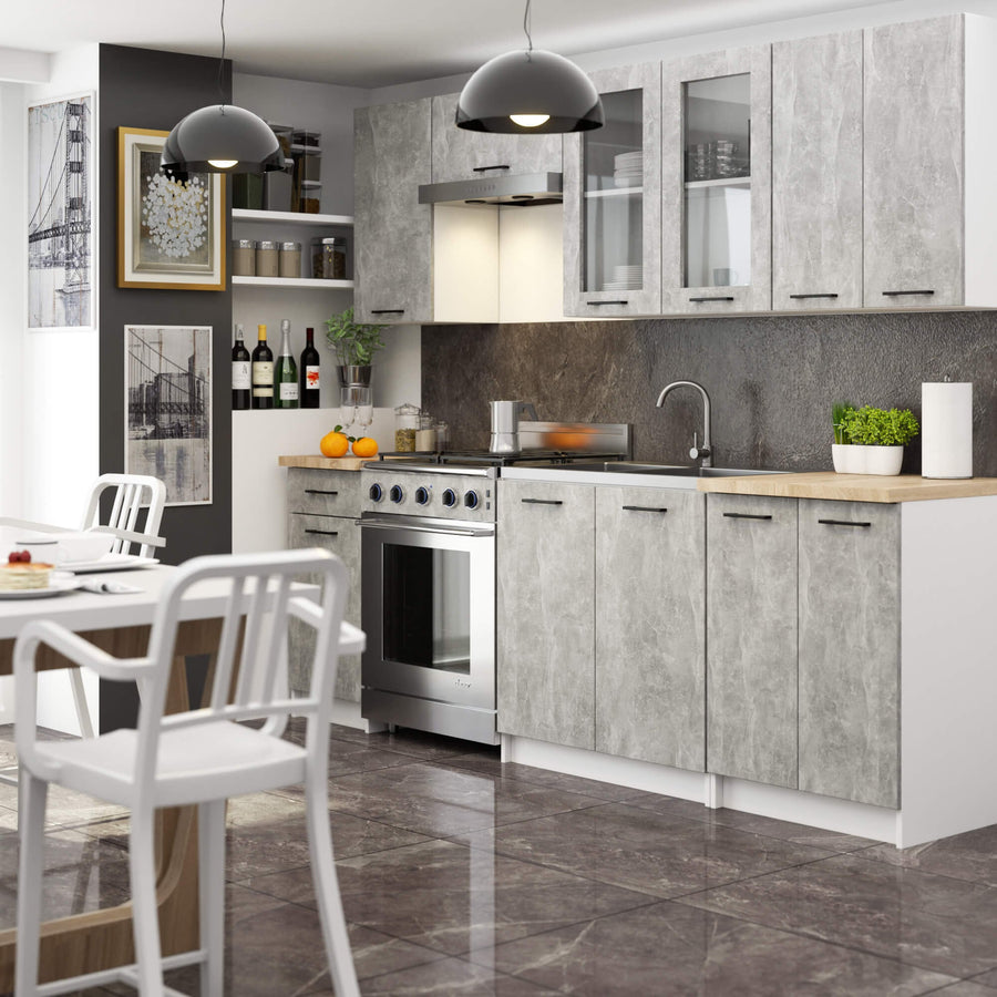Hängeschrank Vitrine W80 – OLIWIA – Elegante Glaslösung für moderne Küchenräume