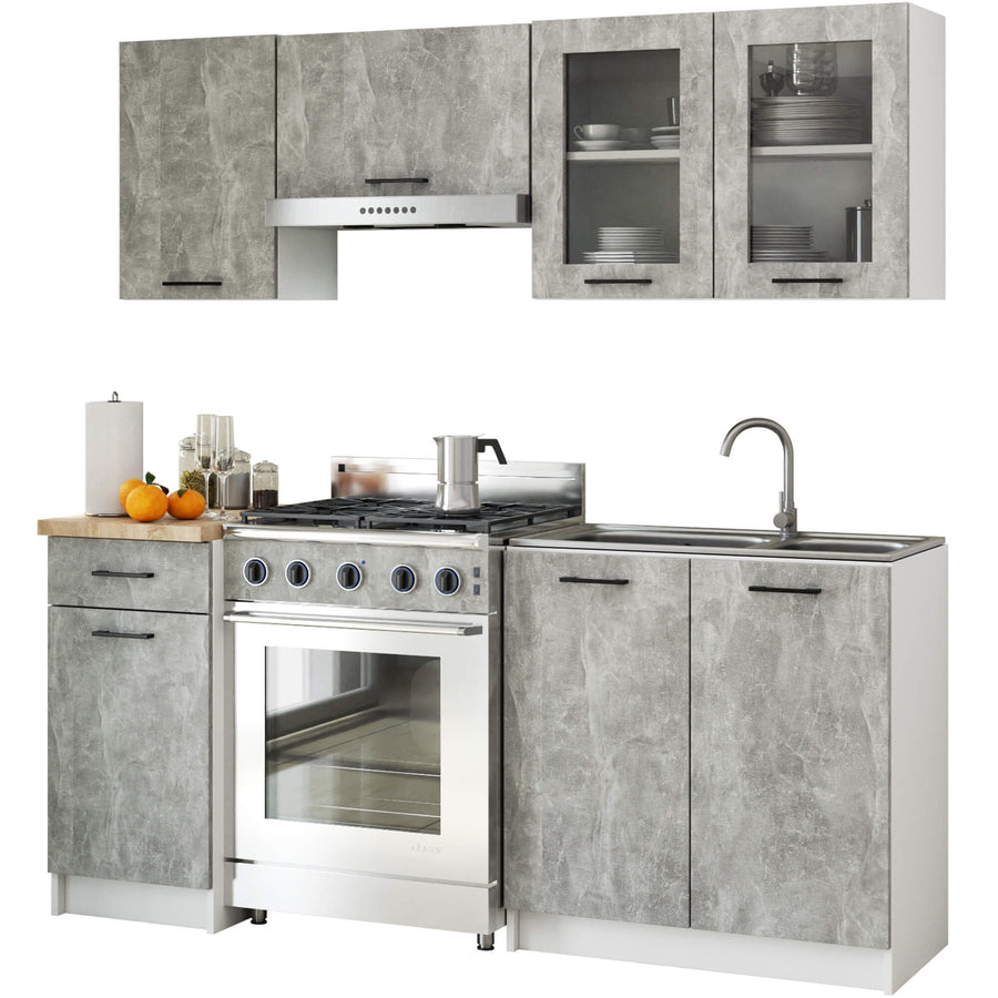 Hängeschrank Vitrine W80 – OLIWIA – Elegante Glasfront für stilvolle Küchenräume
