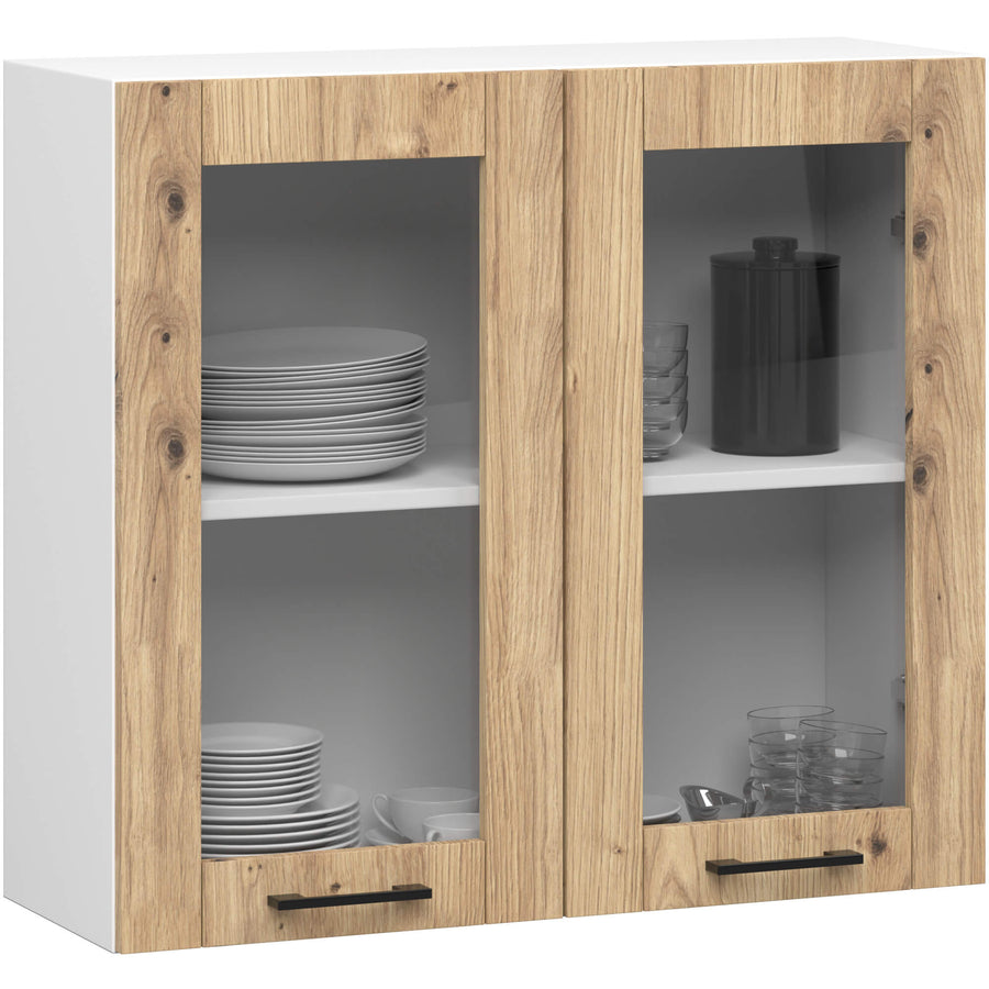 Hängeschrank Vitrine W80 – OLIWIA – Elegante Glaslösung für moderne Küchenräume