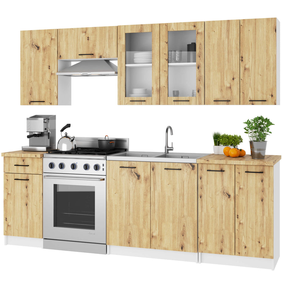 Hängeschrank Vitrine W80 – OLIWIA – Elegante Glaslösung für moderne Küchenräume