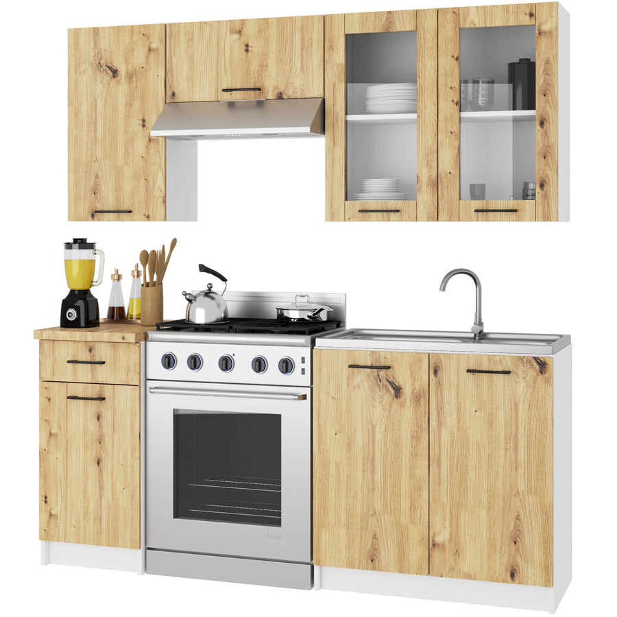 Hängeschrank Vitrine W80 – OLIWIA – Elegante Glaslösung für moderne Küchenräume