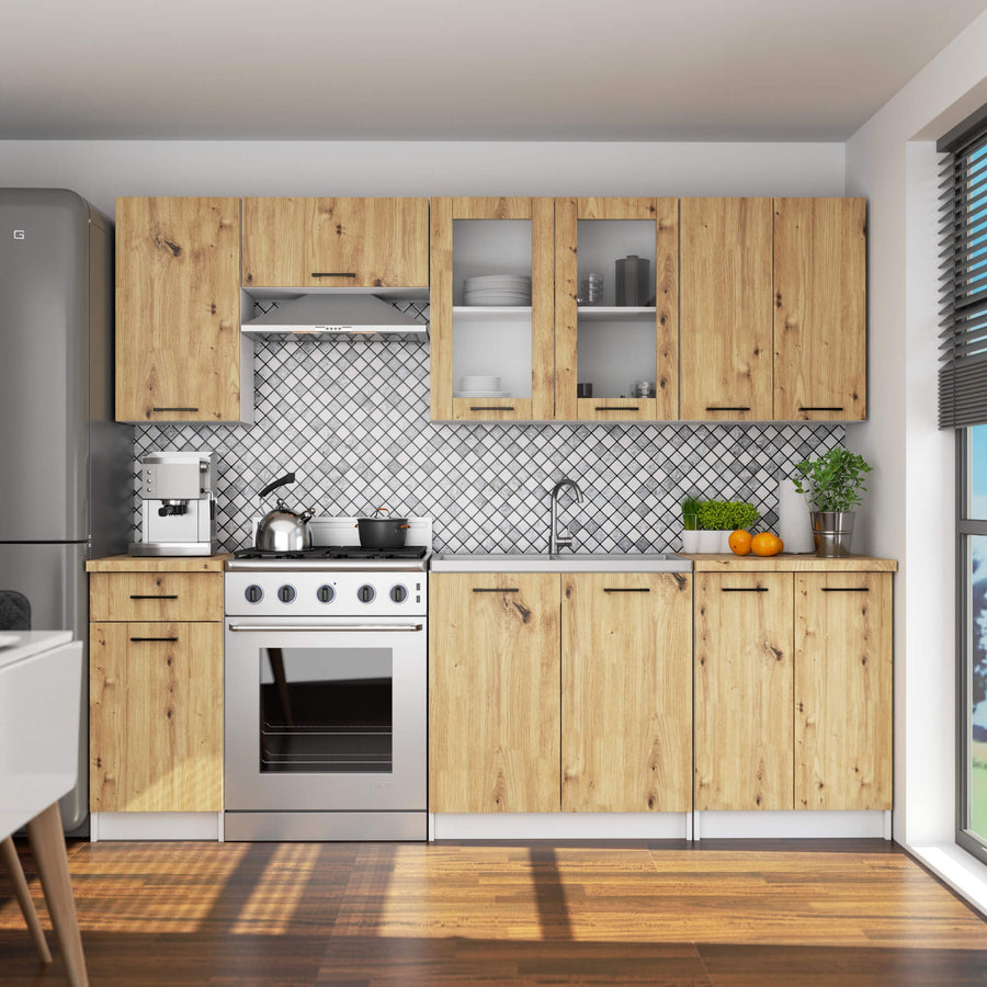 Hängeschrank Vitrine W80 – OLIWIA – Elegante Glaslösung für moderne Küchenräume