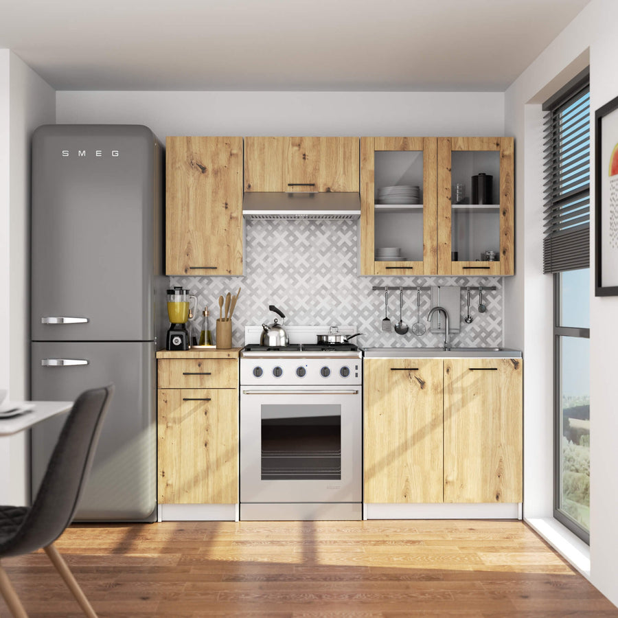 Hängeschrank Vitrine W80 – OLIWIA – Elegante Glaslösung für moderne Küchenräume