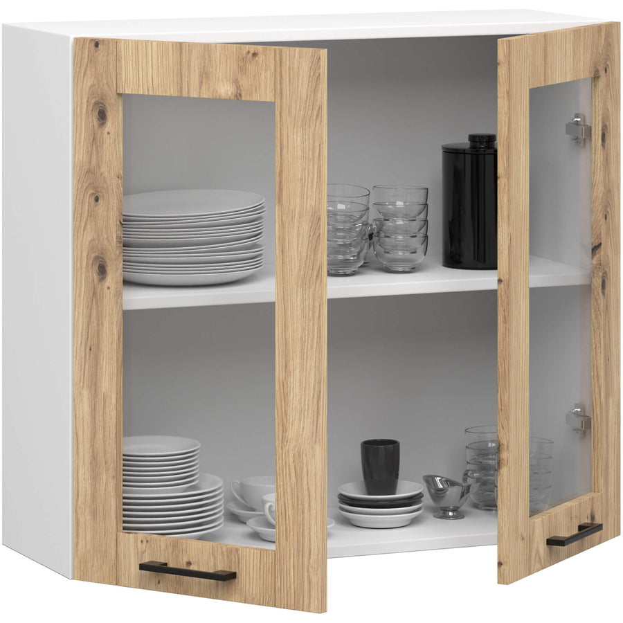 Hängeschrank Vitrine W80 – OLIWIA – Elegante Glaslösung für moderne Küchenräume