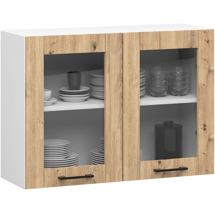 Hängeschrank Vitrine W80 – OLIWIA – Elegante Glasfront für stilvolle Küchenräume