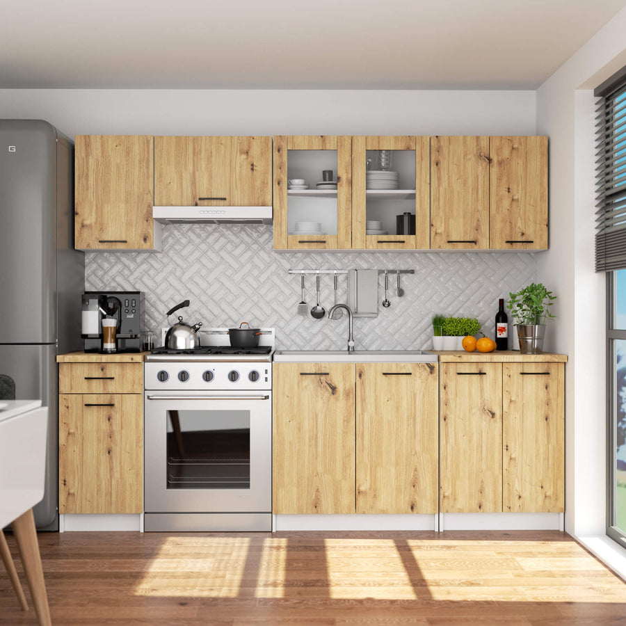 Hängeschrank Vitrine W80 – OLIWIA – Elegante Glasfront für stilvolle Küchenräume