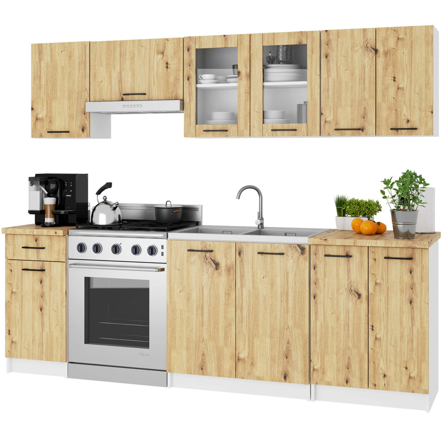 Hängeschrank Vitrine W80 – OLIWIA – Elegante Glasfront für stilvolle Küchenräume