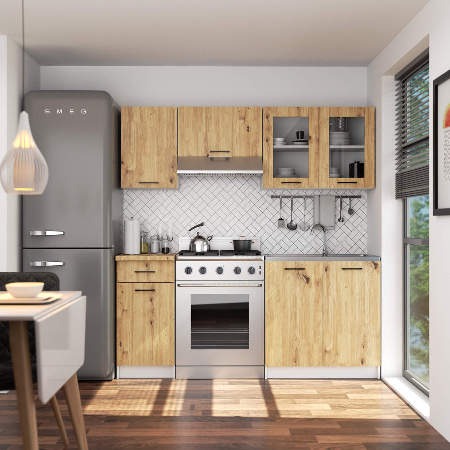 Hängeschrank Vitrine W80 – OLIWIA – Elegante Glasfront für stilvolle Küchenräume