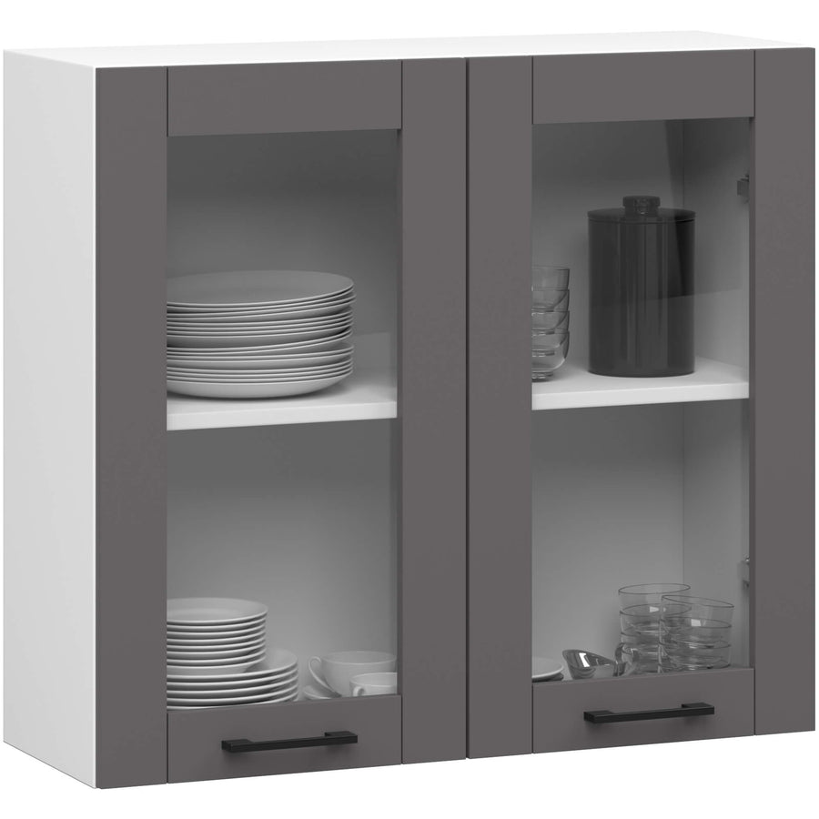 Hängeschrank Vitrine W80 – OLIWIA – Elegante Glaslösung für moderne Küchenräume